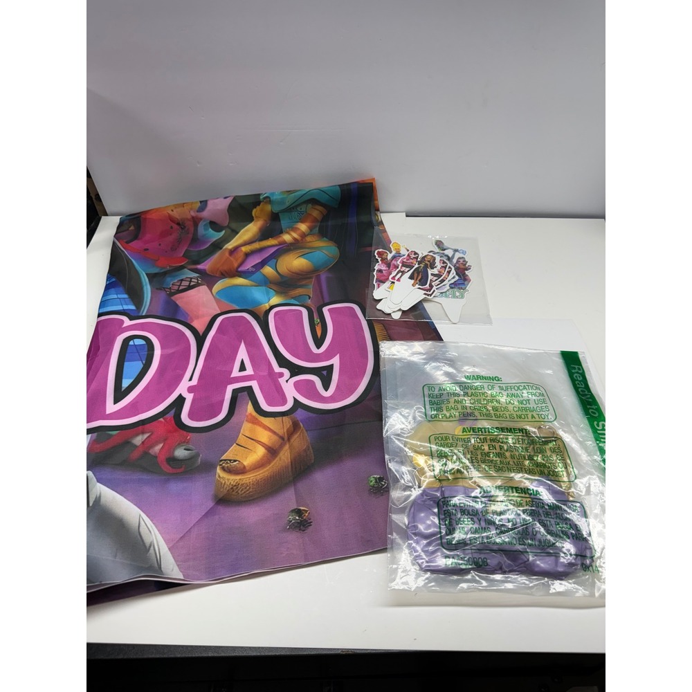 Monster High Happy Birthday Banner and Cake Toppers Party Decoration Set